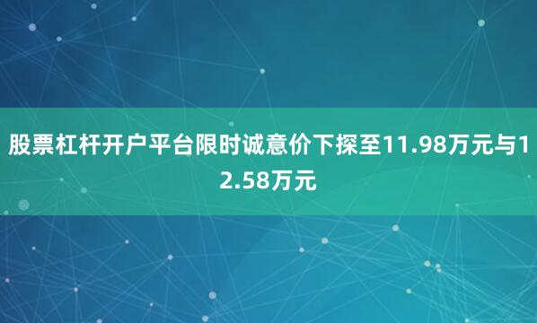 股票杠杆开户平台限时诚意价下探至11.98万元与12.58万元