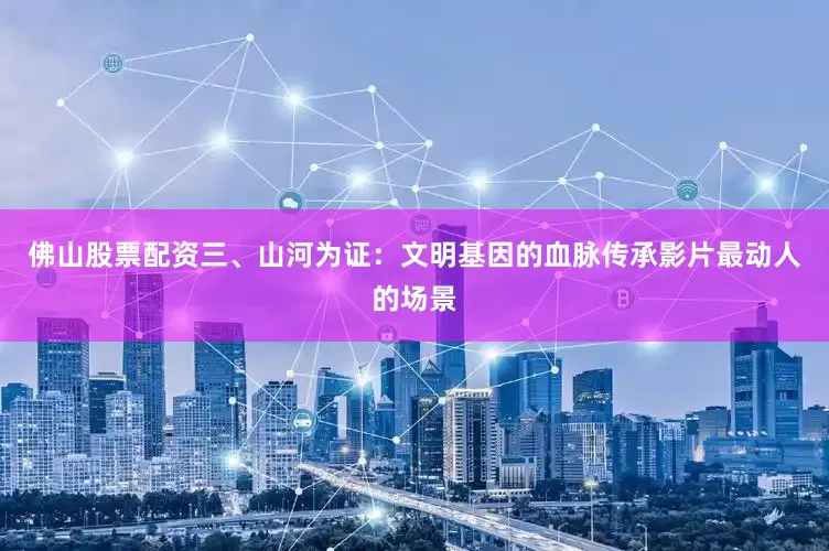 佛山股票配资三、山河为证：文明基因的血脉传承影片最动人的场景